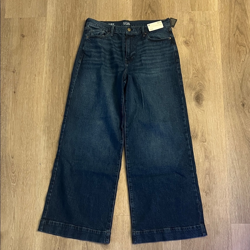 a.n.a. Dark Indigo Wide-Leg Jeans NWT Size: 14